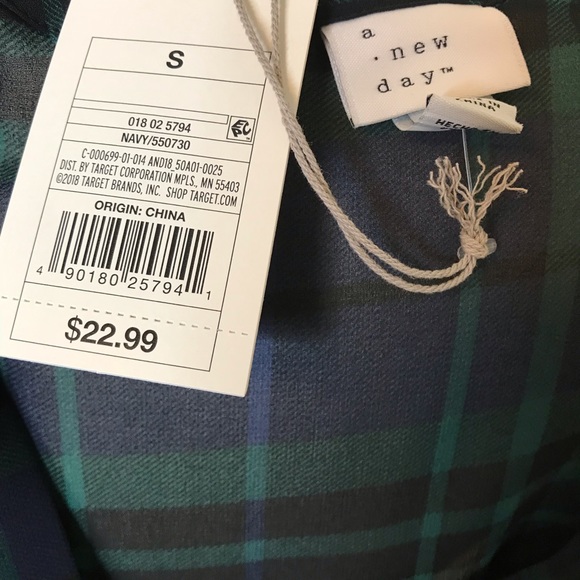 NWT a new day Plaid Blouse - Picture 7 of 8
